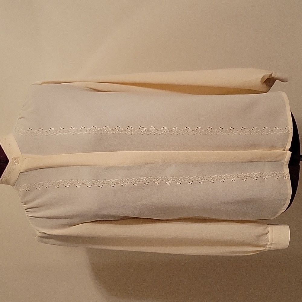 Vintage Primavera Firenze Long Sleeve Blouse Pale Yellow Size 4 See measurement